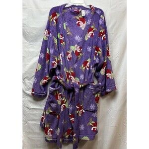 Disney Dopey Christmas Robe 3X 22W 24W Purple Fleece 2007 Snow White Dwarf